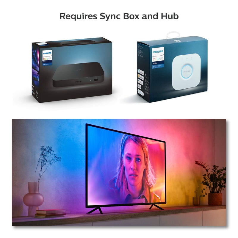 Philips Hue Play Gradient 55" Smart TV Light Strip - Flowing Multicolor LED Color-Changing TV BackLight - Sync with TV, Music, and Gaming - Requires Bridge and Sync Box - Control with App or Voice - Image 4